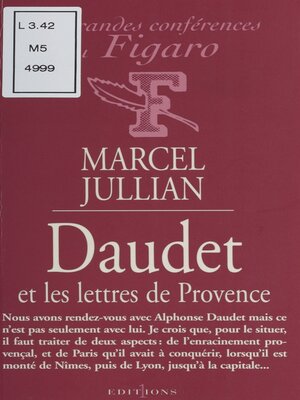 cover image of Alphonse Daudet et les lettres de Provence